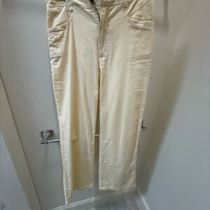 NWT L Cream Straight-Leg Corduroy Jeans